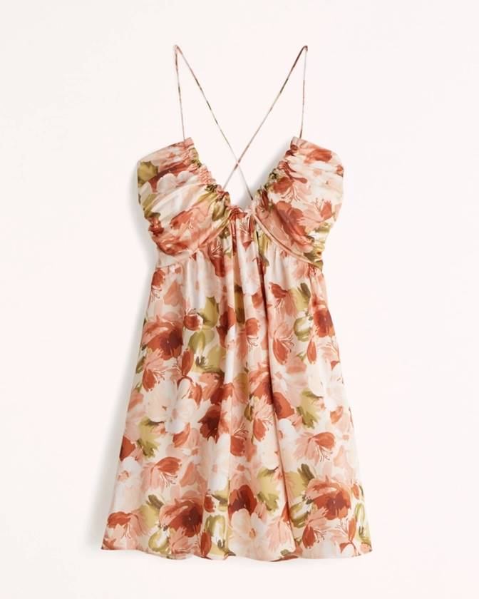 Donna Drama Ruched Mini Dress | Donna Vestiti e Salopette lunghe | Abercrombie.com