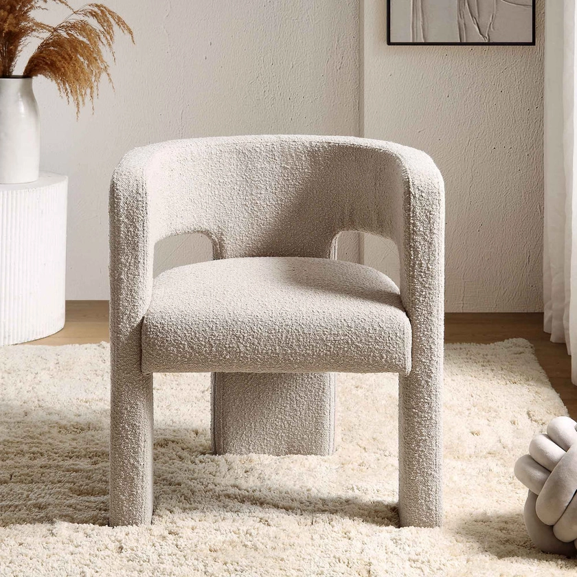 Greenwich Light Taupe Boucle Dining Chair