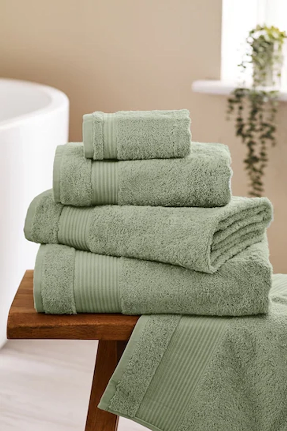 Buy Green Sage Mid Egyptian Cotton Towel from the Next UK online shop