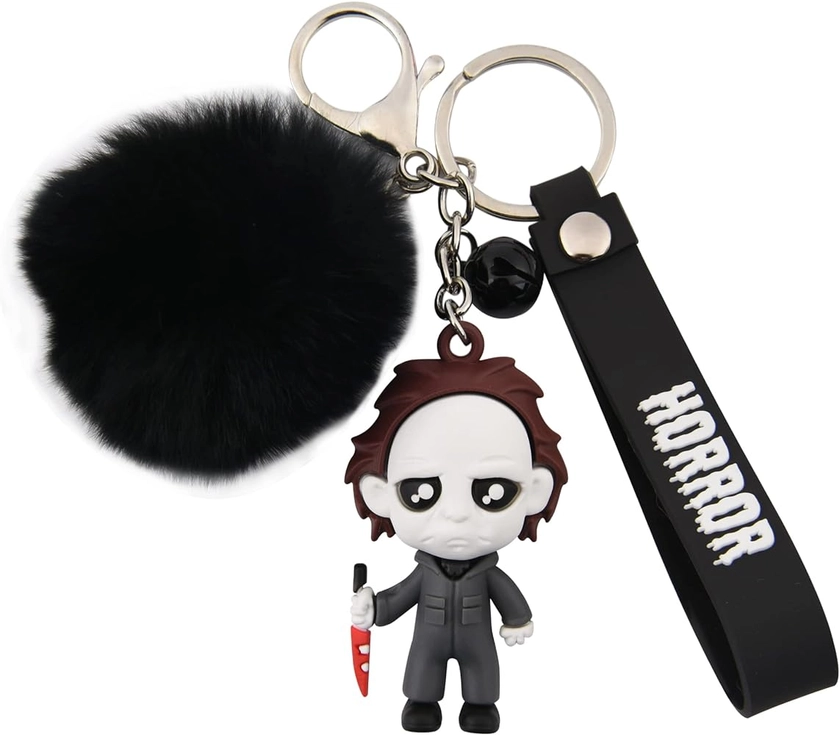 CEMMY XU Women Men Halloween Keychain Horror Movie Keychains Small Bell for Party Favor