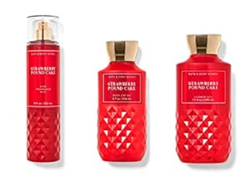 Amazon.com : Bath and Body Works - Strawberry Pound Cake - Daily Trio – Fall 2020 - Shower Gel, Fragrance Mist & Body Lotion : Beauty & Personal Care