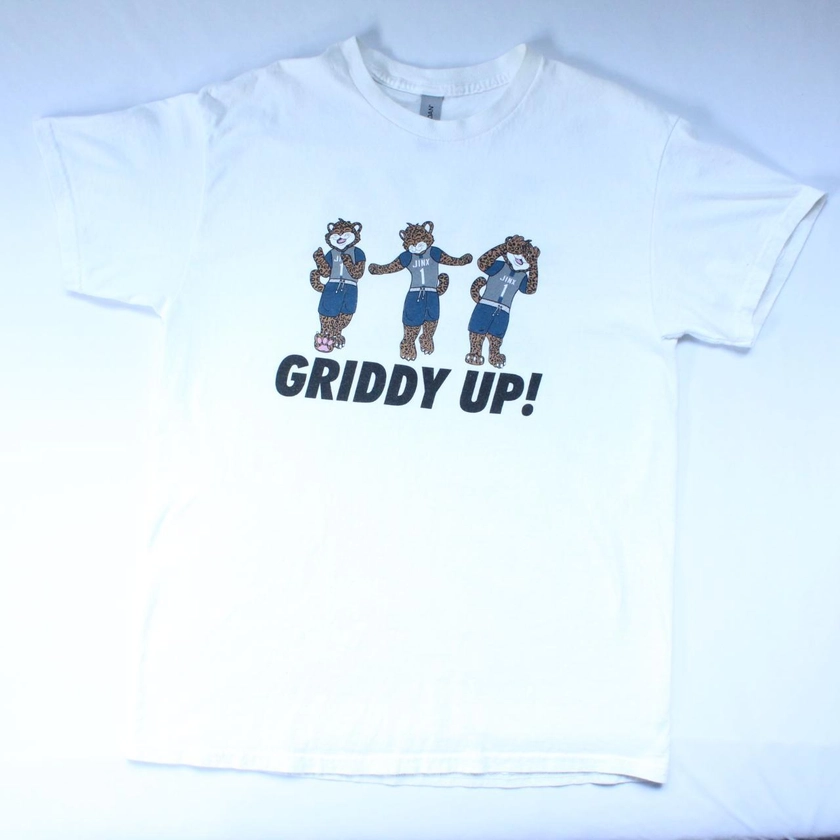 Vintage Griddy Up Tee with Cheetah Graphic Size:... - Depop