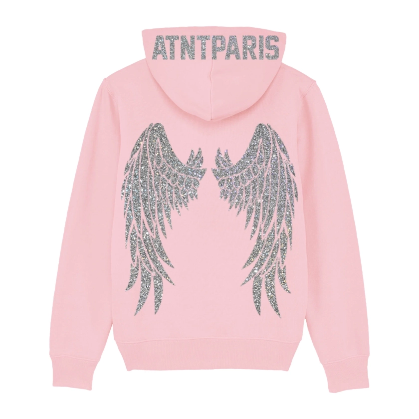 Rhinestone - Sweat Capuche Light Pink Dark Angel