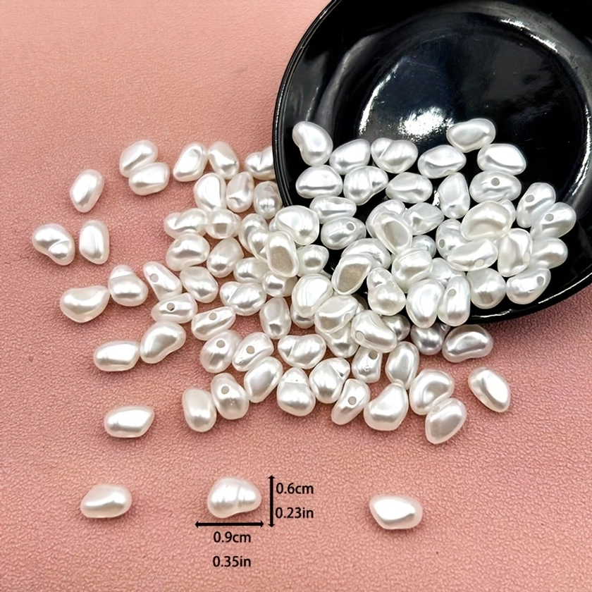 100pcs Baroque Shaped Crushed Stones Beads Imitation Pearls Elegant Fashion For DIY Bracelet Necklace Small Business Jewelry Making Craft Supplies