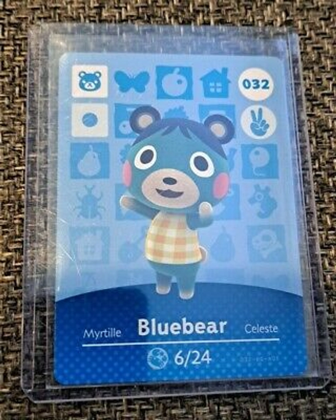 Bluebear - 32 - 032 - Series 1 - Authentic Animal Crossing Amiibo Card | eBay