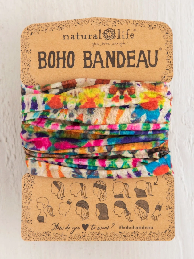 Full Boho Bandeau® Headband - Dusty Blue American Flag