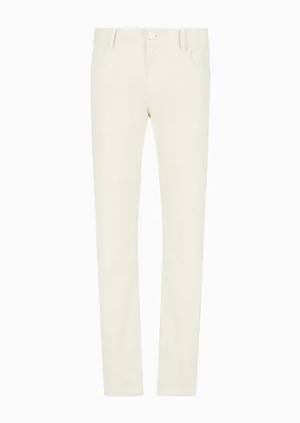 Regular-fit, five-pocket trousers in ribbed cotton and cashmere