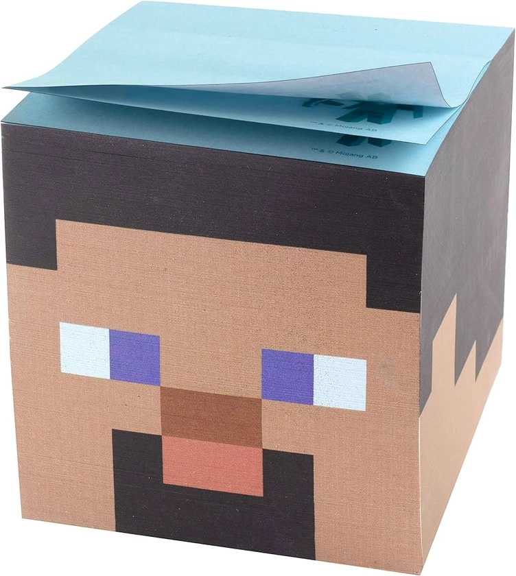 Minecraft Steve Sticky Note Cube, 800 Sheets - 3x3 Self-Stick Post Paper Pad Notepad Block - Its Back to School Supply Gamer Gift for Kids, Teens, Boys, Girls - Officially Licensed Video Game Merch : Amazon.ca: Office Products