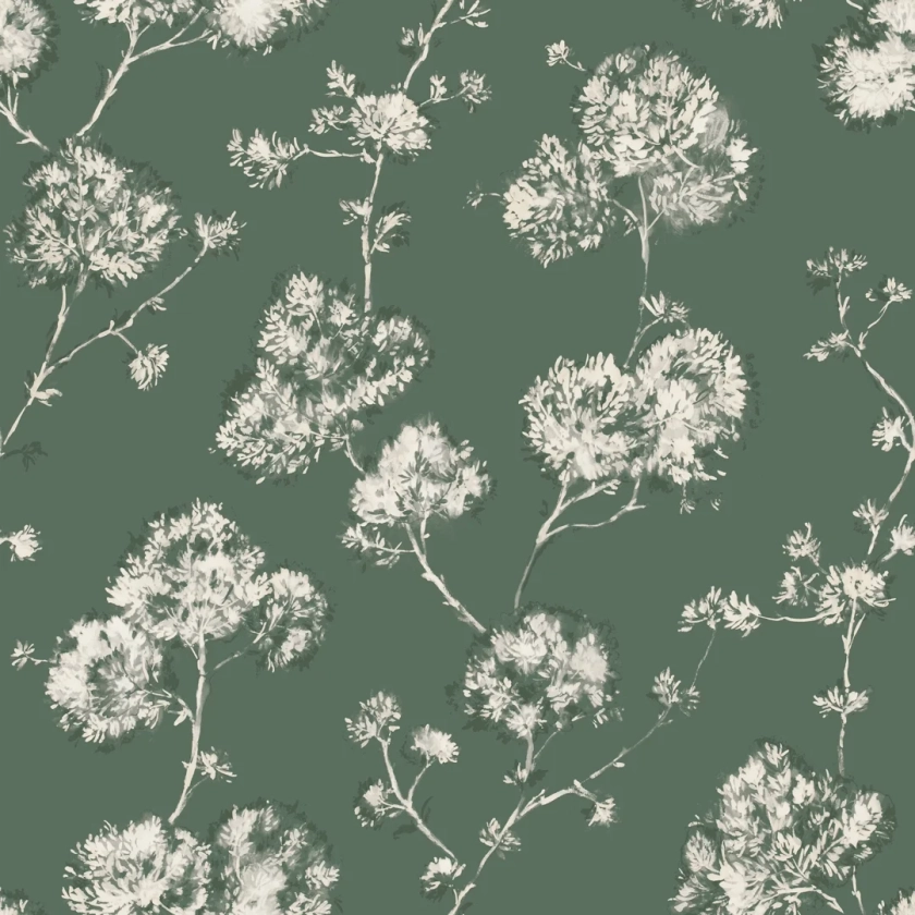 Mainstays Sage Green Bleached Floral Peel and Stick Wallpaper, 17.8" W x 9' L