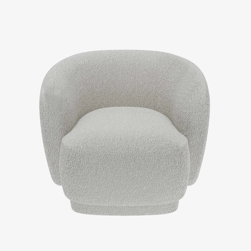 Fauteuil bouclette couleur crème Victoria | Potiron Paris