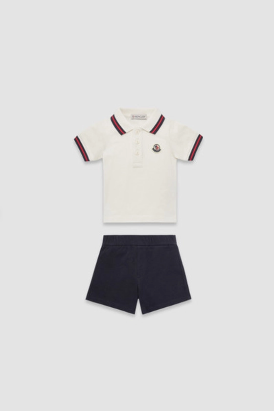 Blue & White Polo Shirt Set - Clothing for Children | Moncler US
