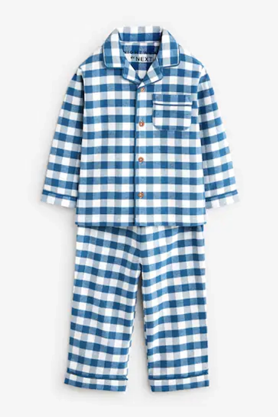 Blue/White Check Button Down Pyjamas (9mths-8yrs)