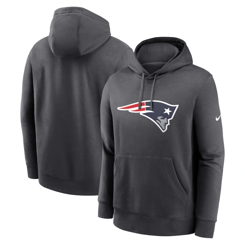 Men's New England Patriots Nike Navy Club Logo Pullover Hoodie