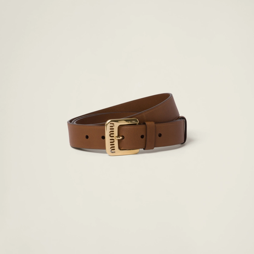 Oak Nappa Leather Belt | Miu Miu