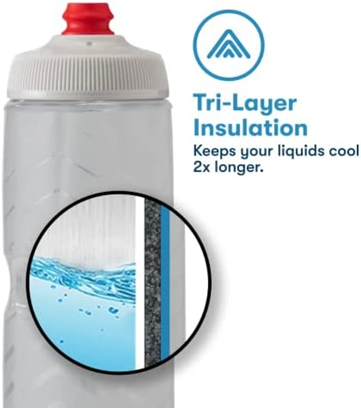 Polar Bottle Sport Insulated Water Bottle - BPA-Free, Sport & Bike Squeeze Bottle with Handle (Fly Dye - Monochrome, 24 oz)