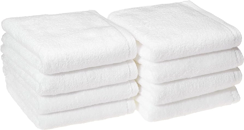 Amazon.com: Amazon Basics 100% Cotton Quick-Dry Hand Towel, 8-Pack, White, 28" x 16"