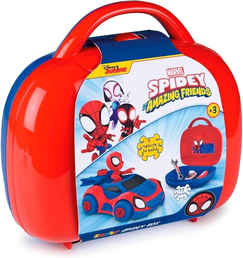 SMOBY Spidey and His Amazing Friends Tool Box for kids - Help Spidey to build for adventures across the Spiderverse. Includes accessories and stickers for Boys and Girls Ages 3 4 5 6 7 Years : Amazon.co.uk: Toys & Games