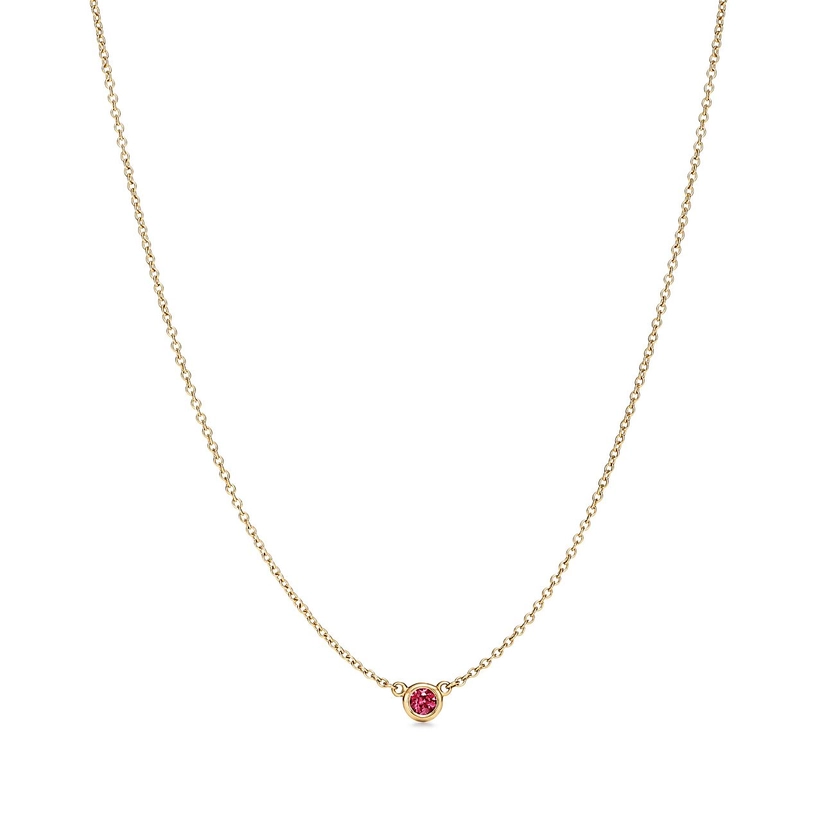 Elsa Peretti® Color by the Yard Pendant in Yellow Gold with a Ruby | Tiffany & Co.