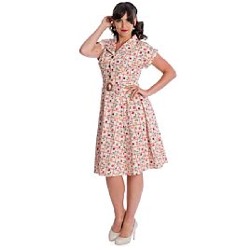 Banned Retro Country Cherry Jennie Jive Fit and Flare Collar Dress