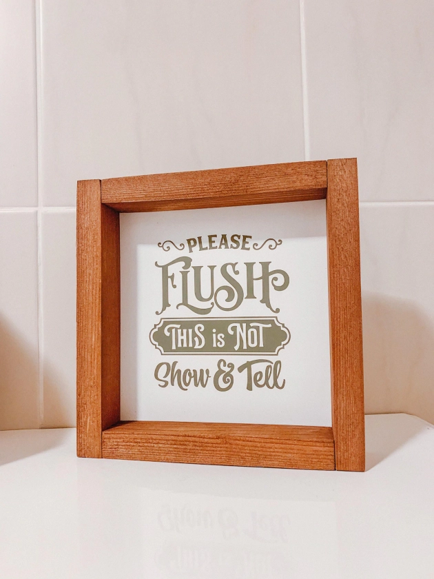Please Flush Bathroom Sign | Funny | Farmhouse Style Sign | Wooden Sign | Toilet | Bathroom | En Suite | Home | Rustic | Boho