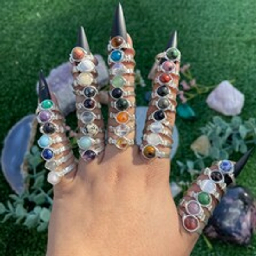 Crystal Rings, Wire Wrapped Rings, Gemstone Rings