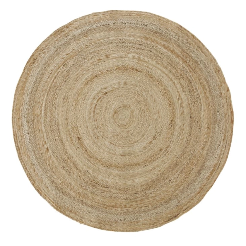 Tapis rond en jute tressé beige D150