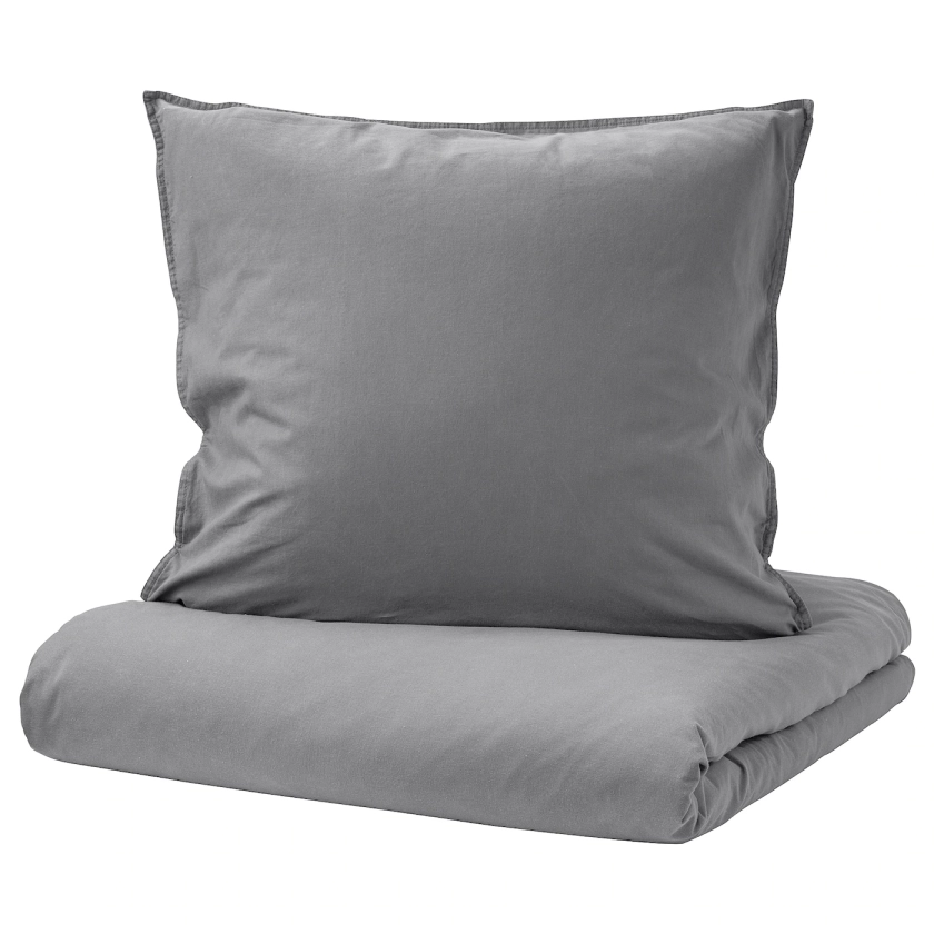 ÄNGSLILJA housse de couette et 2 taies, gris, 240x220/65x65 cm - IKEA