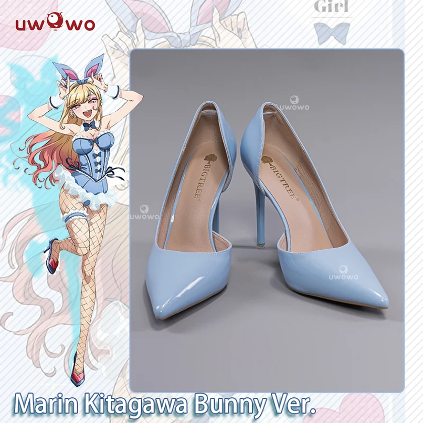 Uwowo Anime/Manga My Dress-Up Darling Cosplay Marin Kitagawa Blue Bunn