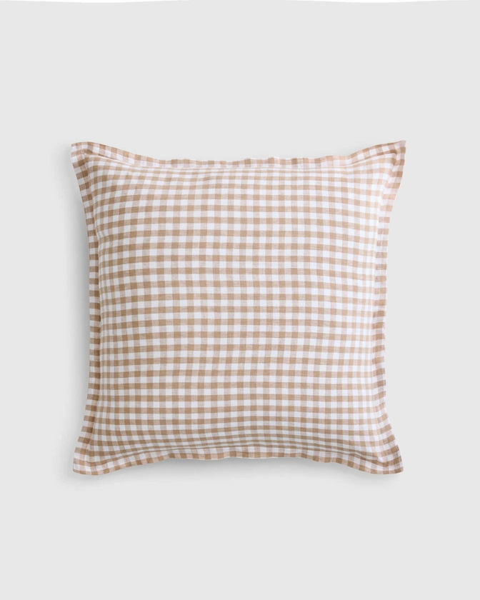 European Linen Gingham Euro Sham