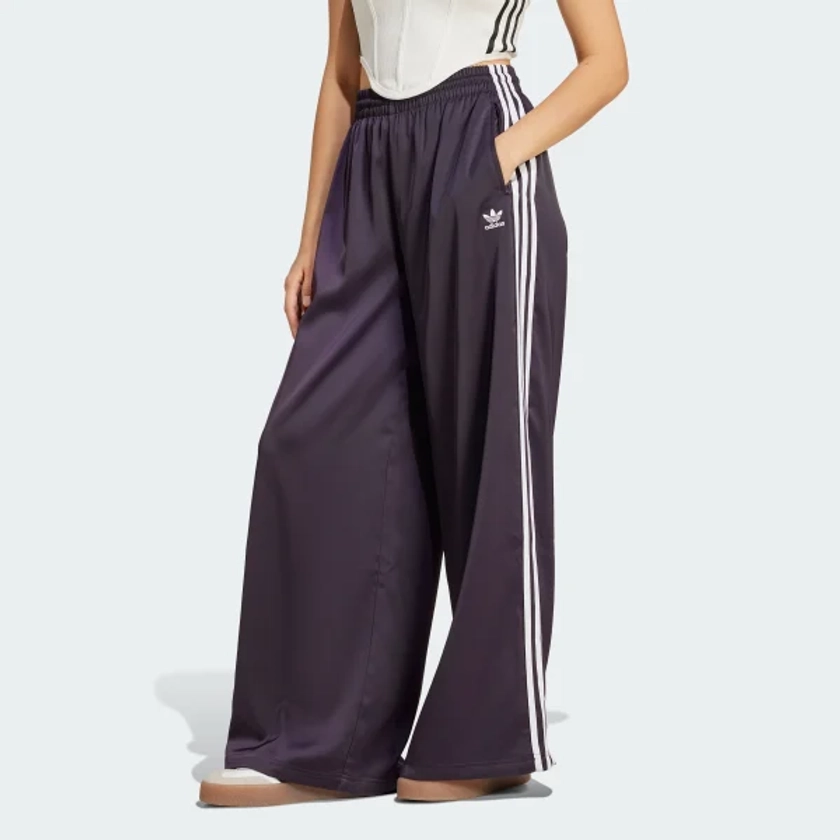 adidas Adicolor Satin Wide Leg Track Pants - Purple | Free Shipping with adiClub | adidas US