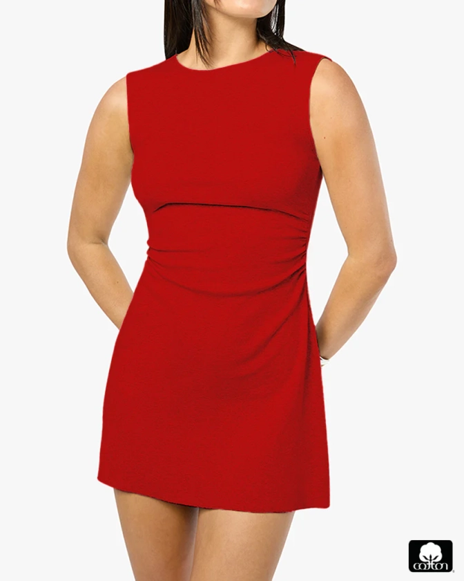 Ruched Muscle Tank Mini Dress