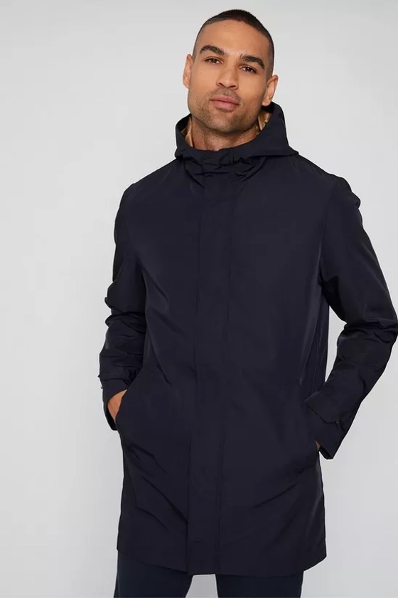 Jackets & Coats | 'Boynton' Luxe Showerproof Zip Up Hooded Raincoat | Threadbare