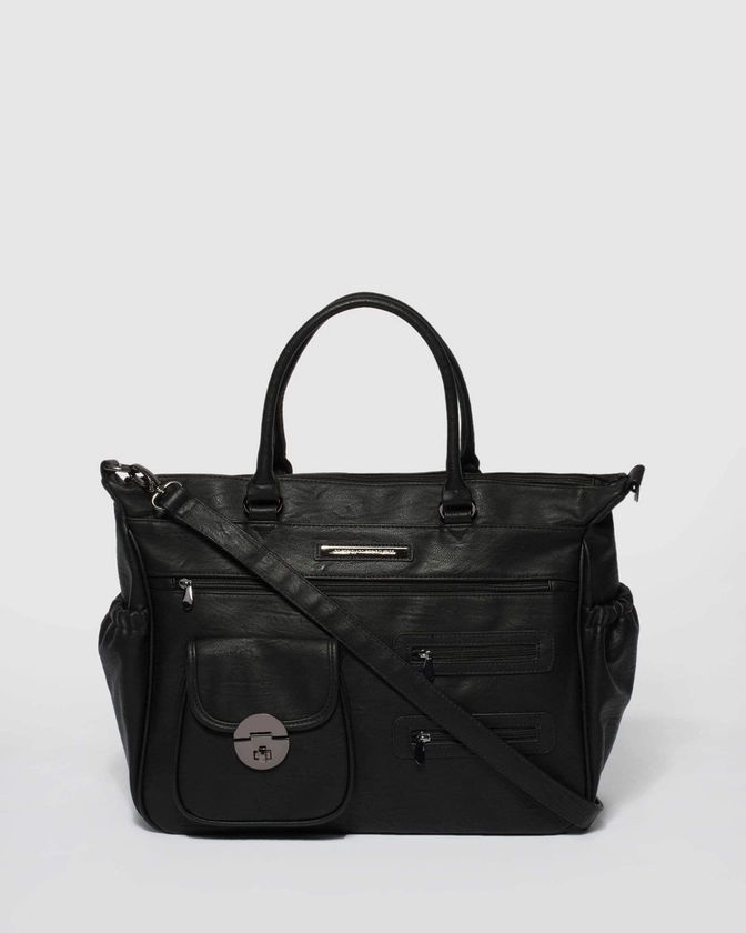 Black Zip Pocket Baby Bag