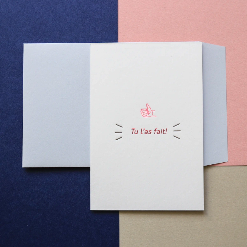 Carte letterpress - Tu l'as fait!