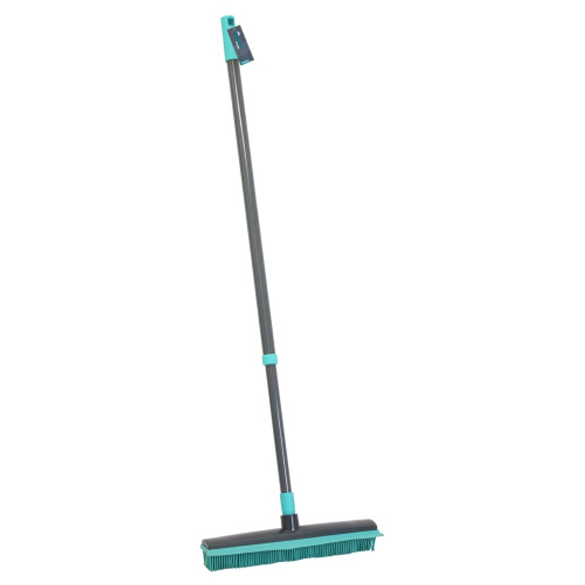 JVL Indoor Extendable Rubber Bristle Brush Broom with Squeegee on OnBuy