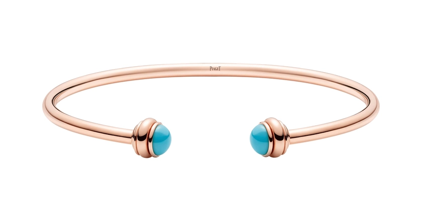 Piaget Rose Gold Turquoise Open Bangle Bracelet G36PC800