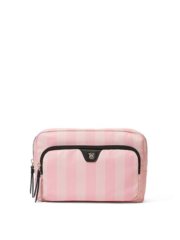 Victoria's Secret Iconic Stripe Pink Makeup Bag
