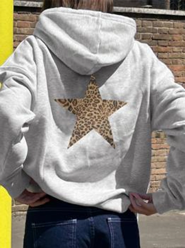 Star Print Oversized Hoodie