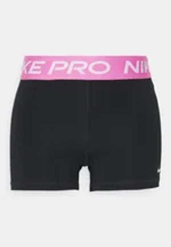 Nike Performance SHORT - Leggings - black/playful pink/white/noir - ZALANDO.FR