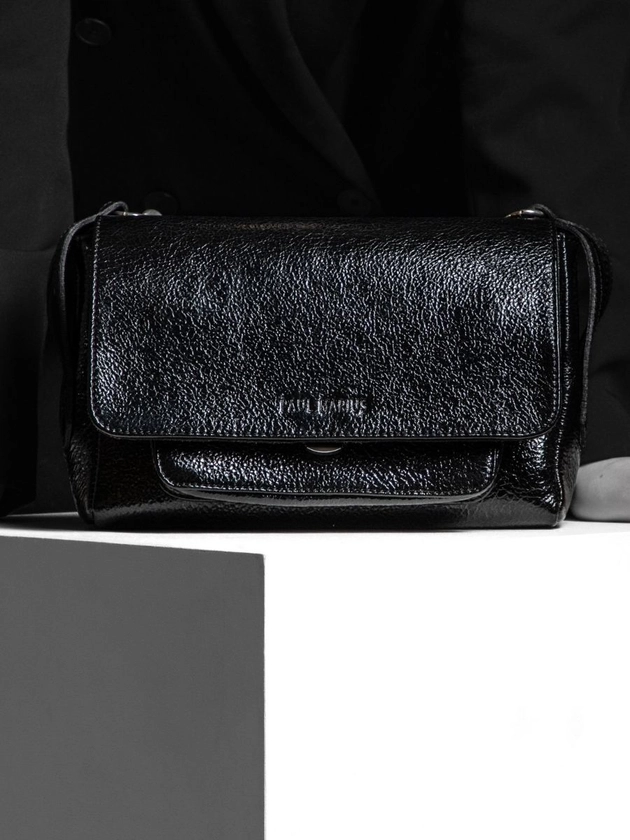 Diane S Éclipse - sac à main en cuir noir scintillant pour femme | PAUL MARIUS