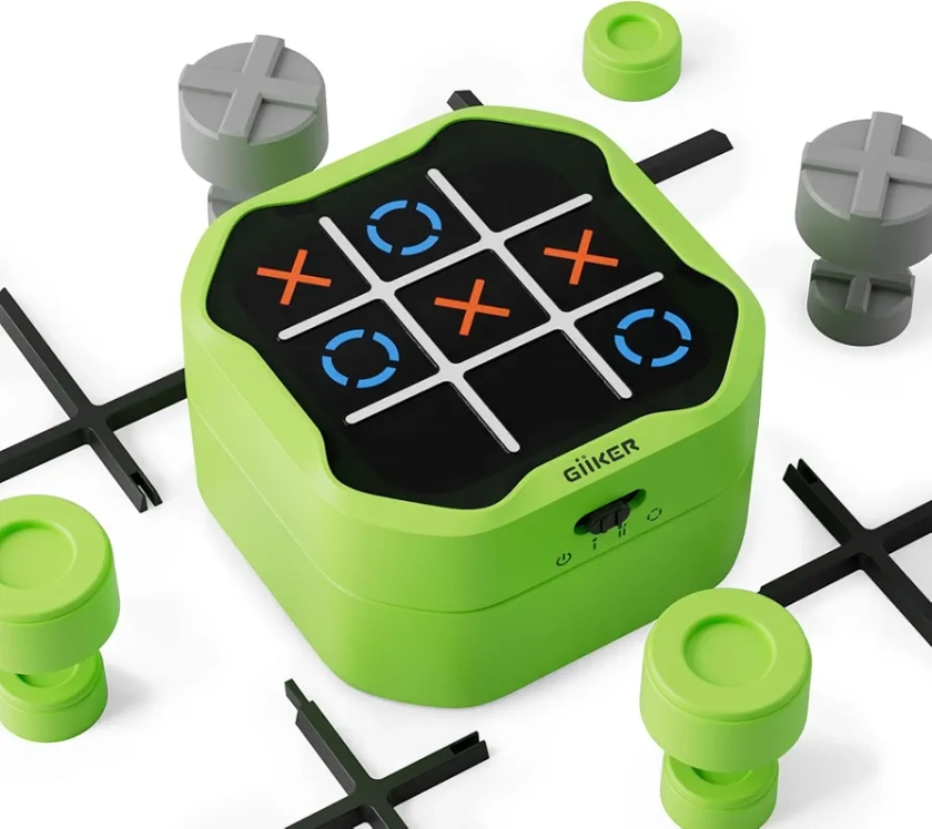 GiiKER Tic Tac Toe Bolt Game, 3-in-1 Handheld Puzzle Game Console, Portable Travel Games for Educational and Memory Growth, Fidget Toys Board Games for Kids and Adults, Birthday Gifts for All Ages