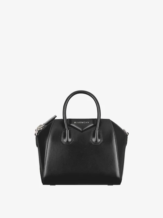 Mini Antigona bag in Box leather - black | Givenchy