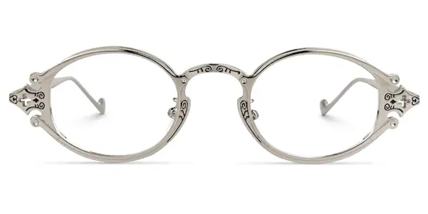 Oval Serena Silver Eyeglasses and Glasses Frames Deals