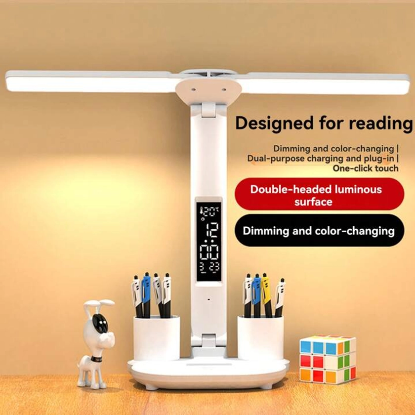 1pc 5w Usb-Powered New Eye-Care Led Folding Desk Lamp, Three-Level Dimming, Suitable For Study, Dorm, Bedroom Reading