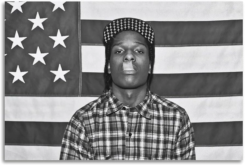 Amazon.com: DALYNN ASAP Rocky Poster Vintage Music Rock Poster Art Decor Painting Aesthetic Wall Art Canvas for Bedroom Decor 12x18inch(30x45cm) 1: Posters & Prints