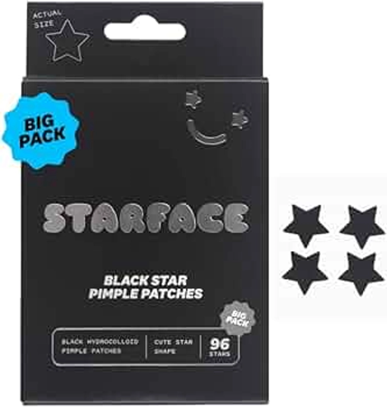 Starface Black Star BIG PACK, Hydrocolloid Pimple Patches, Absorb Fluid and Reduce Redness, Cute Star Shape, Cruelty-Free Skincare (96 Count)