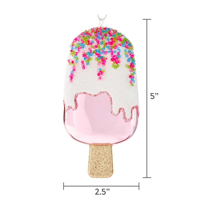 Pink and White Beaded Ice Pop Christmas Ornament, 5 in, by Holiday Time