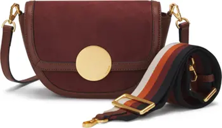 Oryany Lottie Suede & Leather Crossbody Saddle Bag | Nordstrom