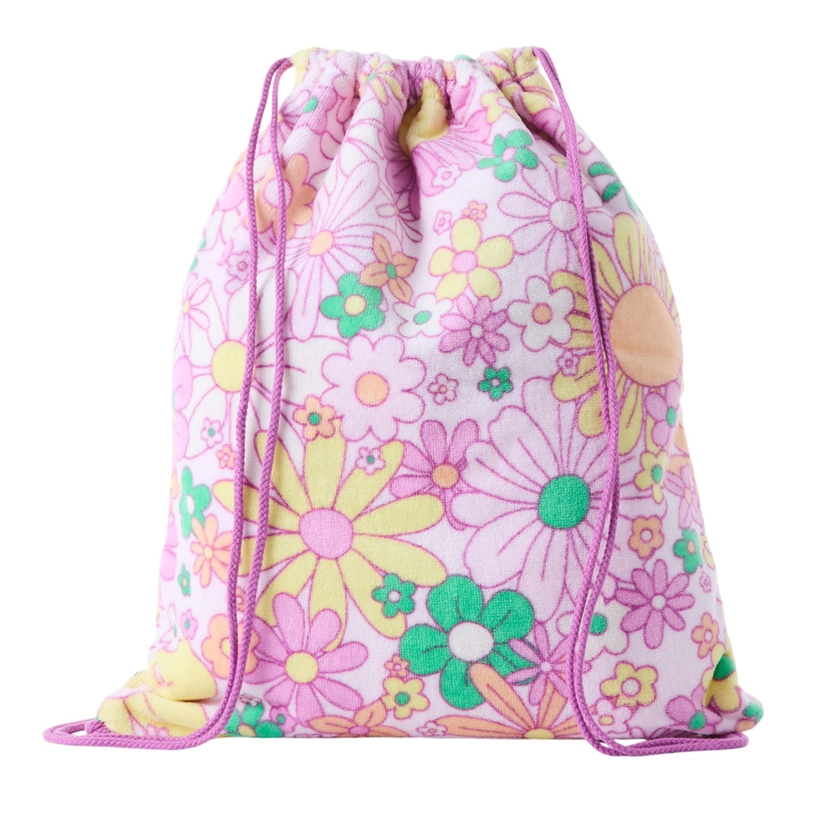 Adairs Kids - Kids Beach Summer Floral Waterproof Lined Draw String Bag | Adairs