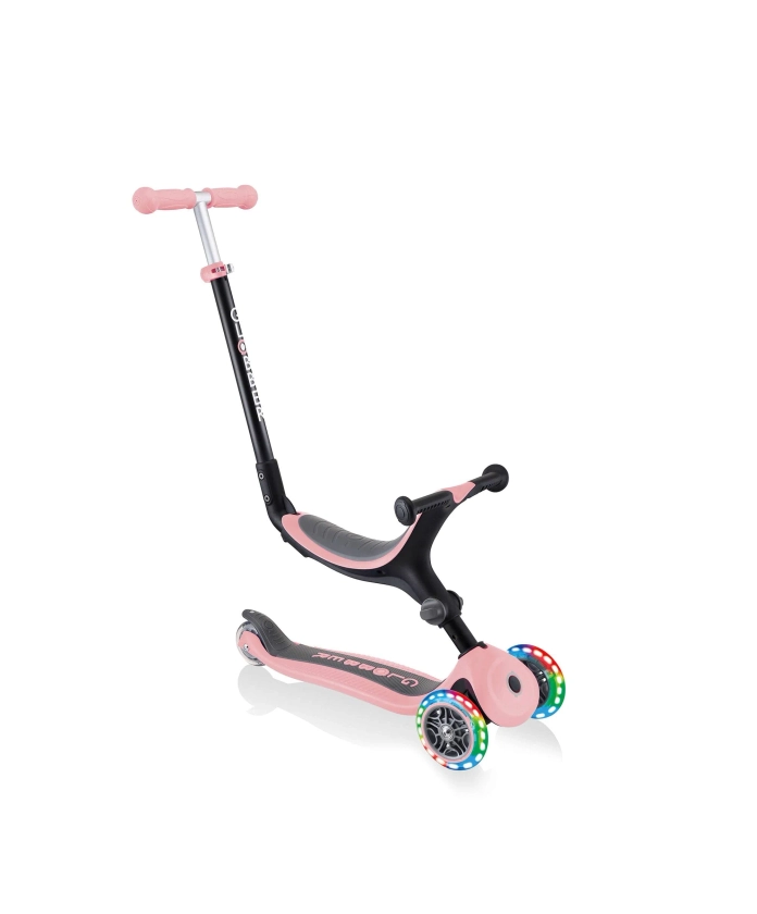 Globber Go Up Foldable Lights Scooter - Pastel Pink